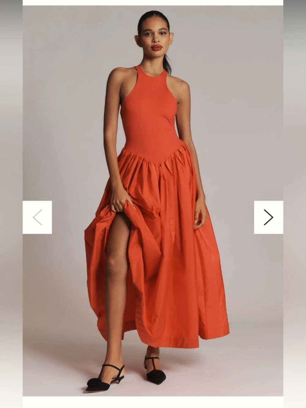 NWT - Maeve Sleeveless Crew-Neck Drop-Waist Red Maxi Dress - Picture 9 of 12
